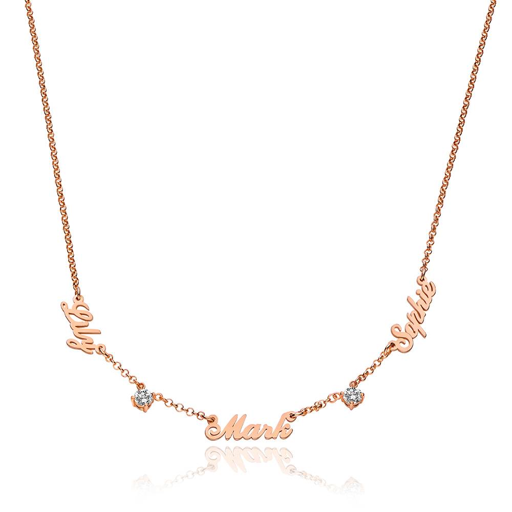 Heritage 0.30CT Diamond Multiple Name Necklace in 18K Rose Gold Vermeil