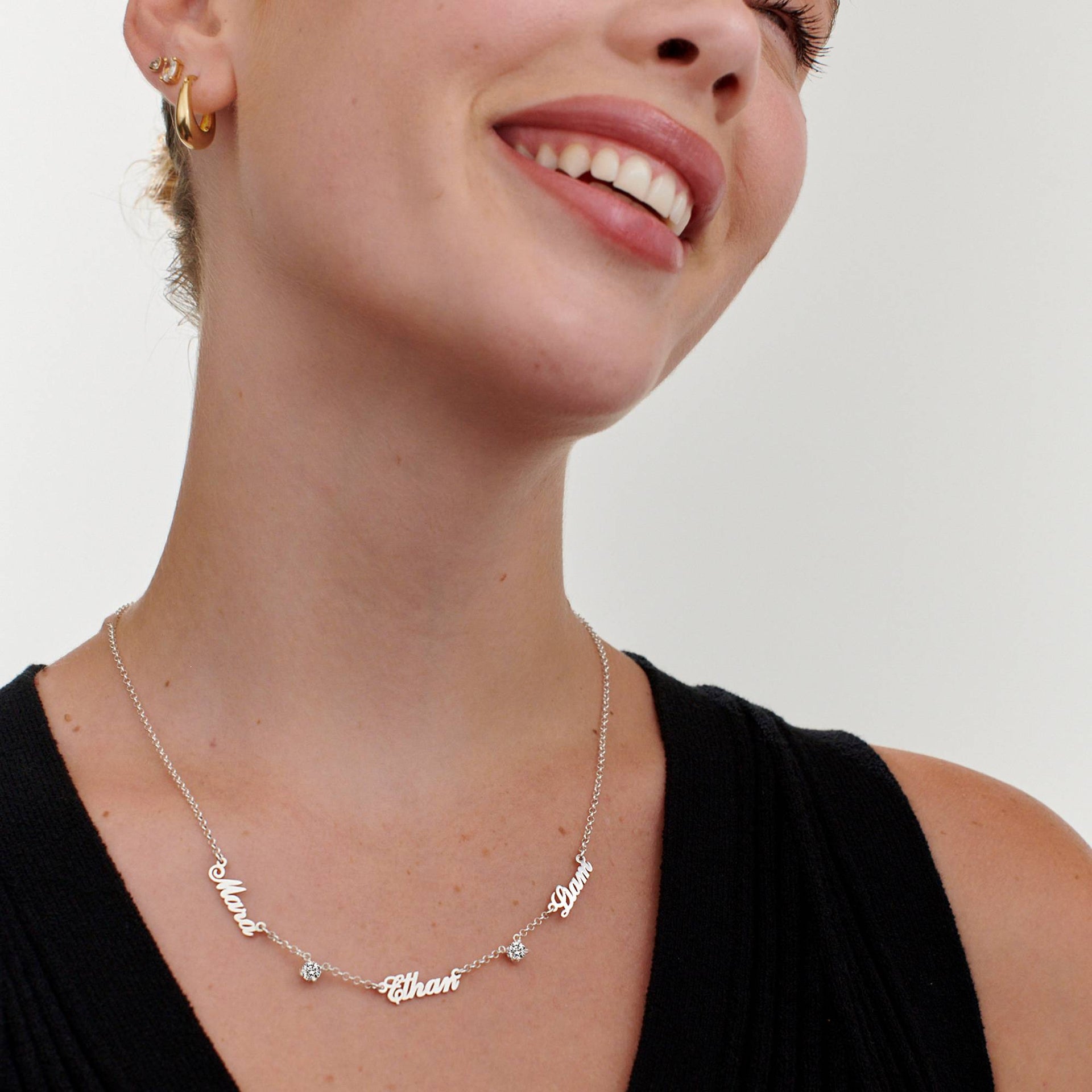 Heritage 0.30CT Diamond Multiple Name Necklace in Sterling Silver