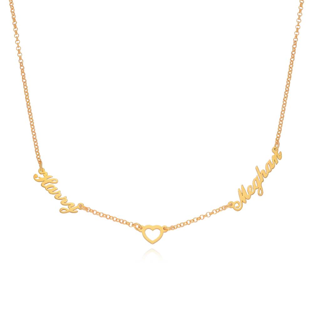 Lovers Heart Name Necklace in 14K Yellow Gold