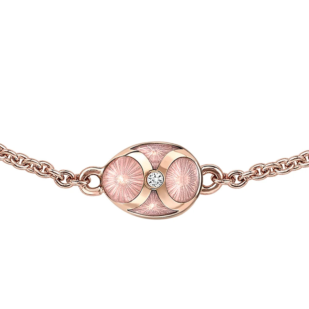 Guilloché Enamel Egg Chain Bracelet