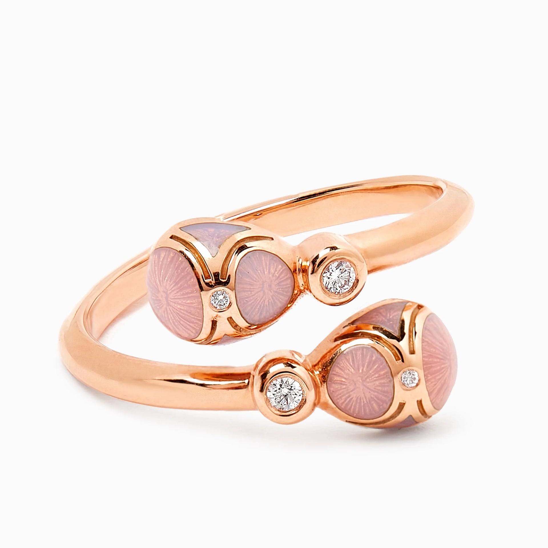 Guilloché Enamel Crossover Ring