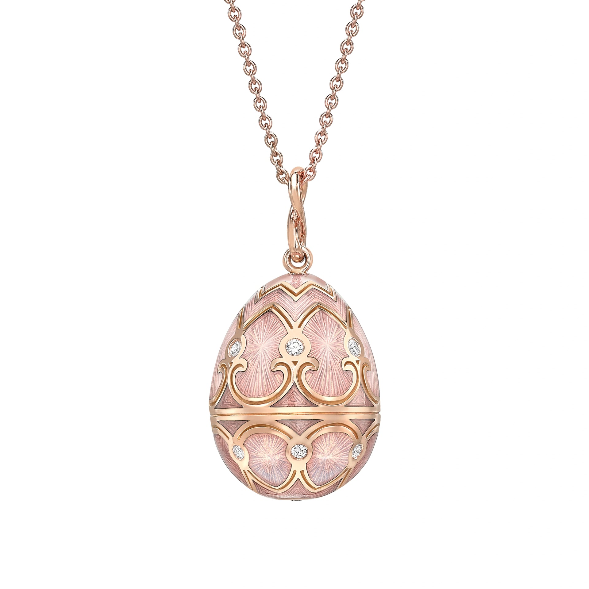 Guilloché Enamel Egg Pendant