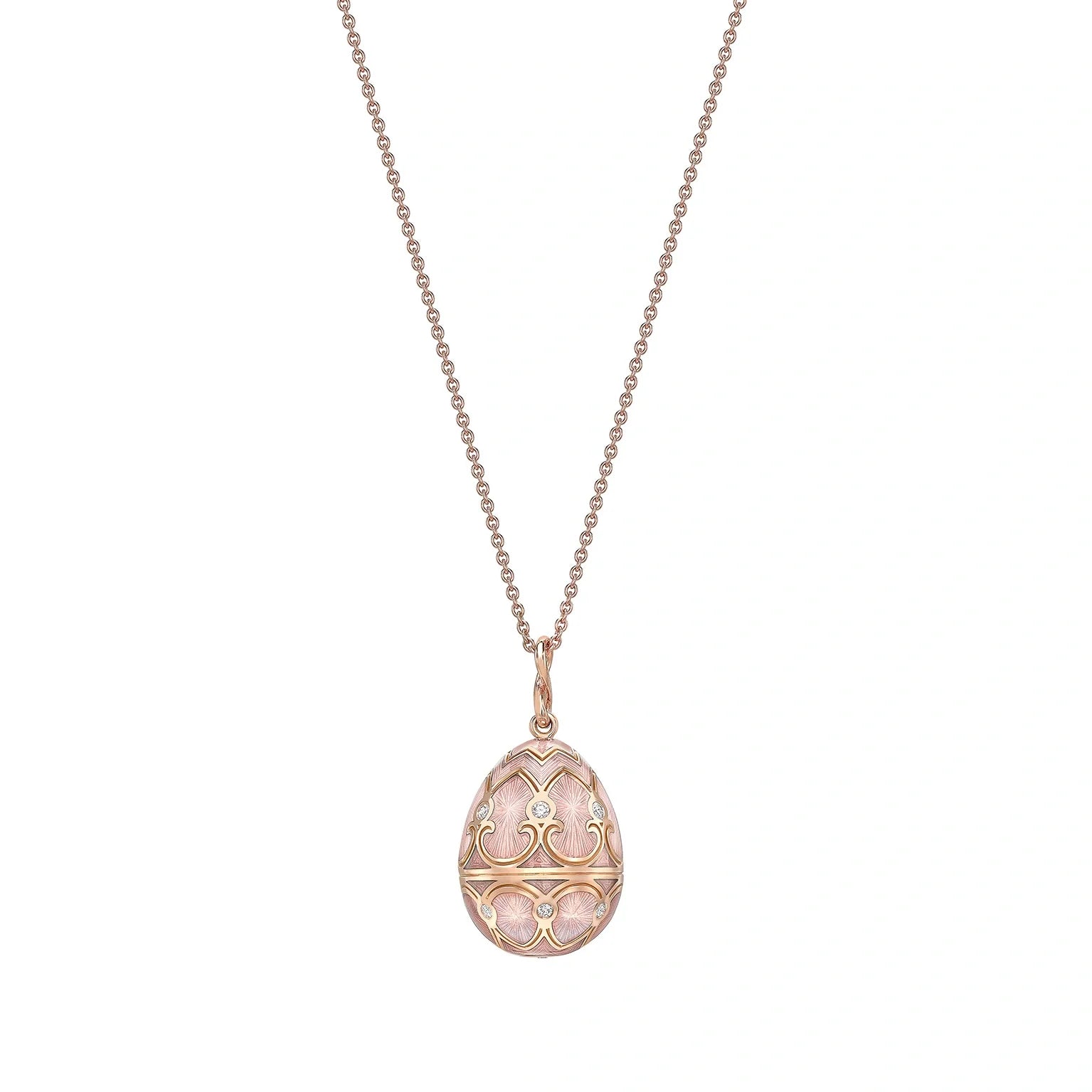 Guilloché Enamel Egg Pendant