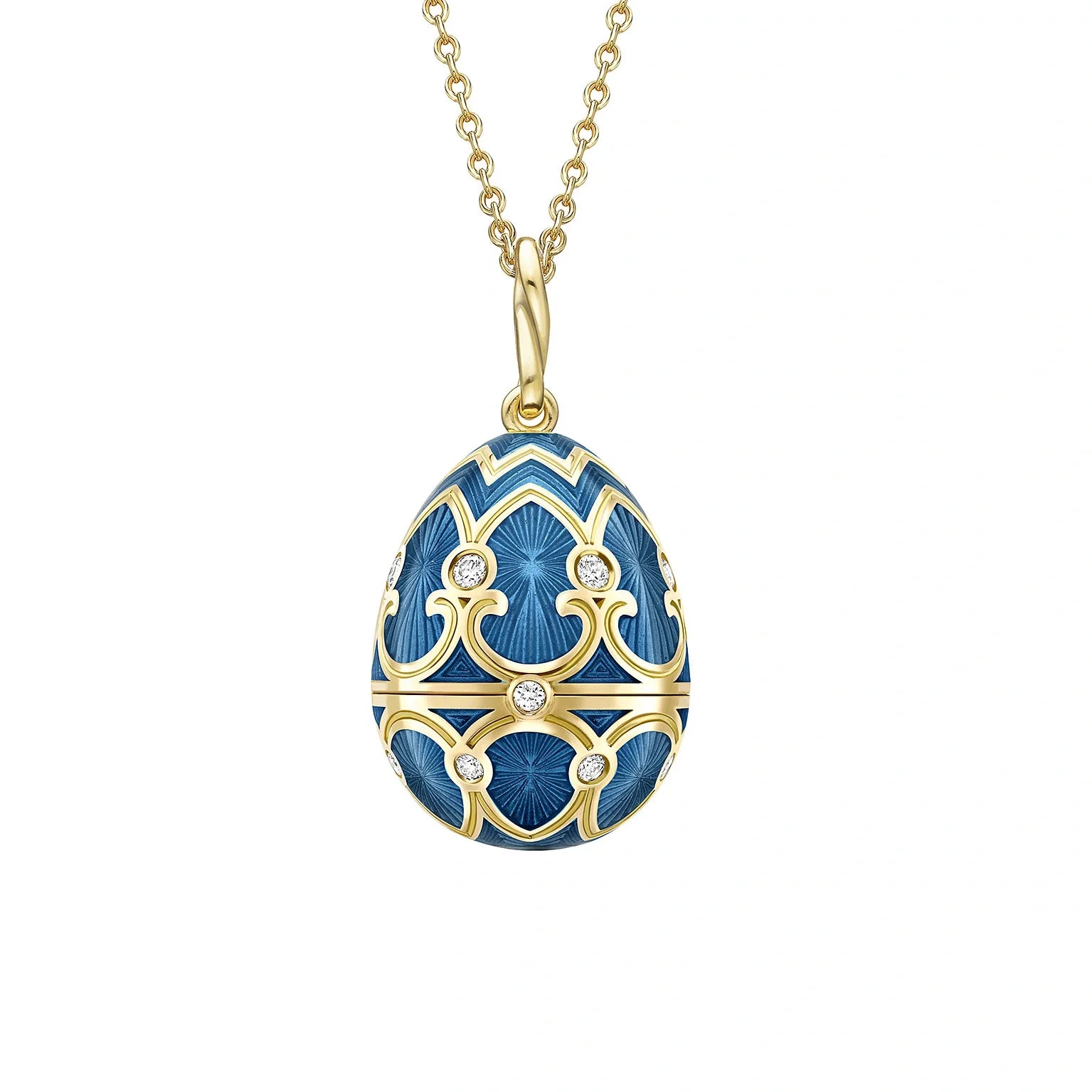 Guilloché Enamel Waterlily Surprise Locket