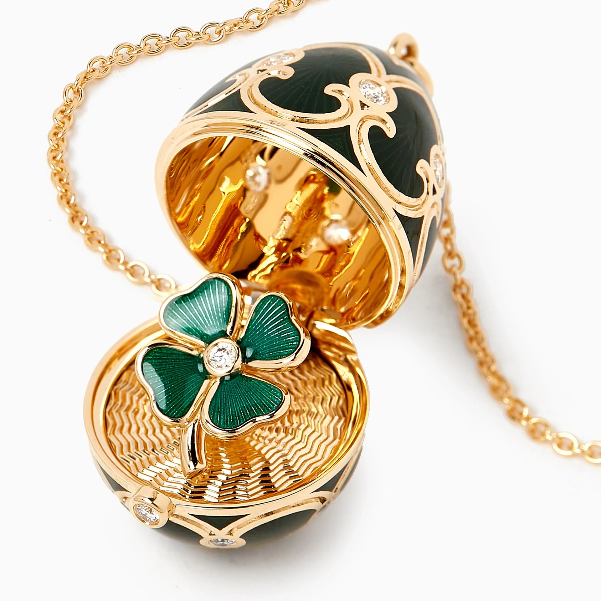 Guilloché Enamel Clove Surprise Locket