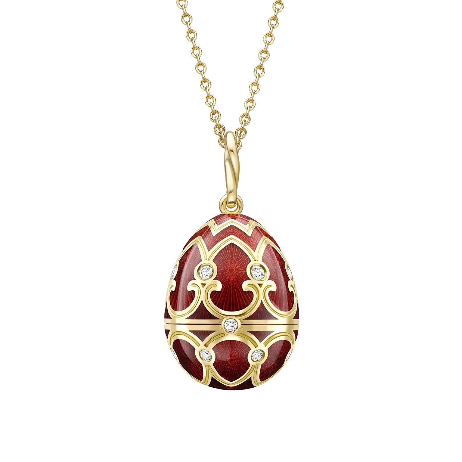 Guilloché Enamel Coronation Crown Surprise Locket