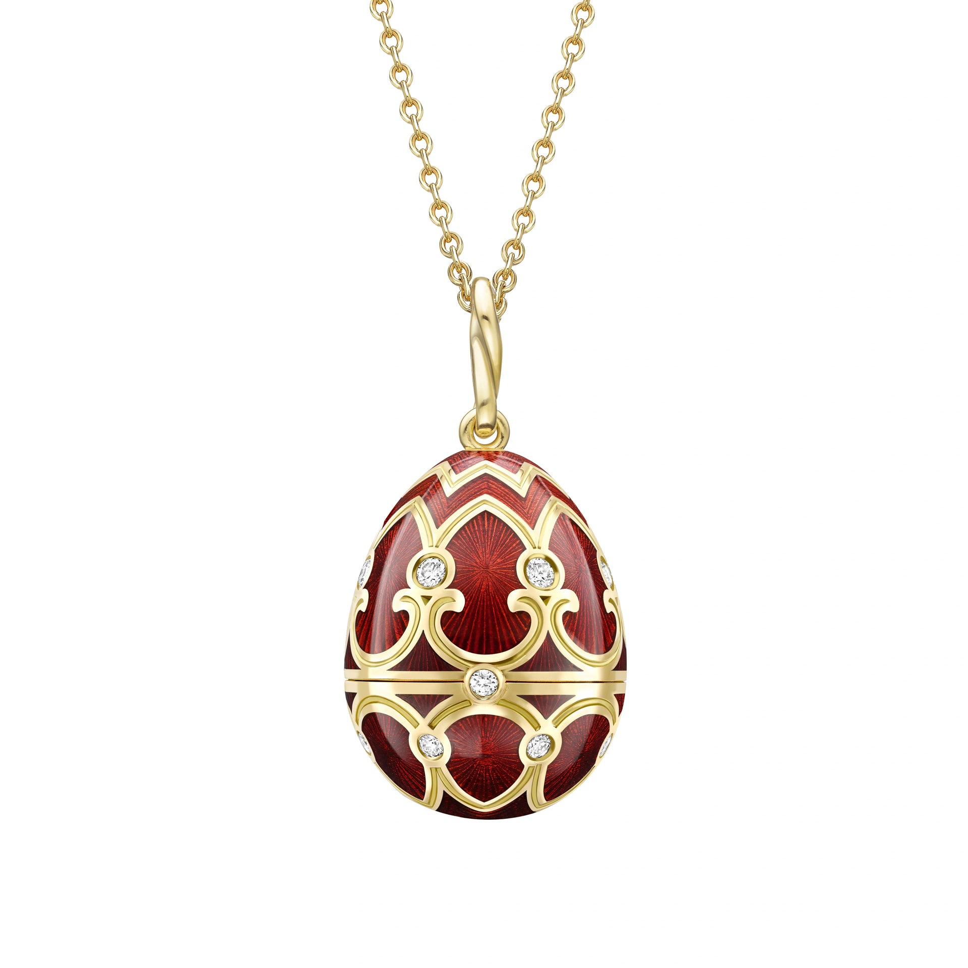 Guilloché Enamel Year of the Rooster Surprise Locket