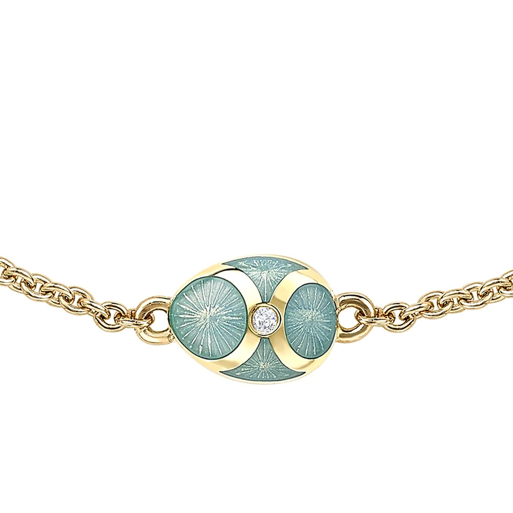 Guilloché Enamel Egg Chain Bracelet
