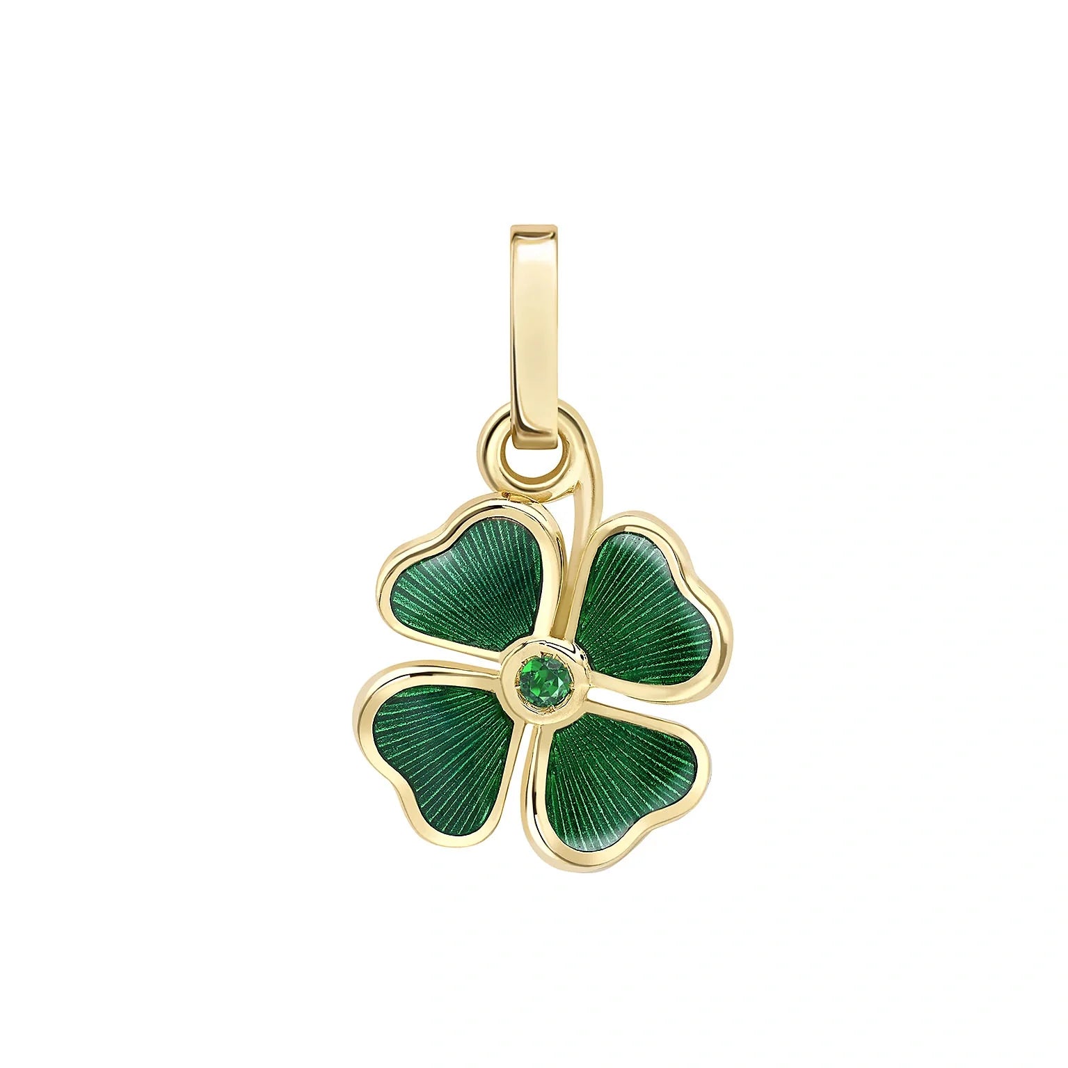 Guilloché Enamel Clover Charm