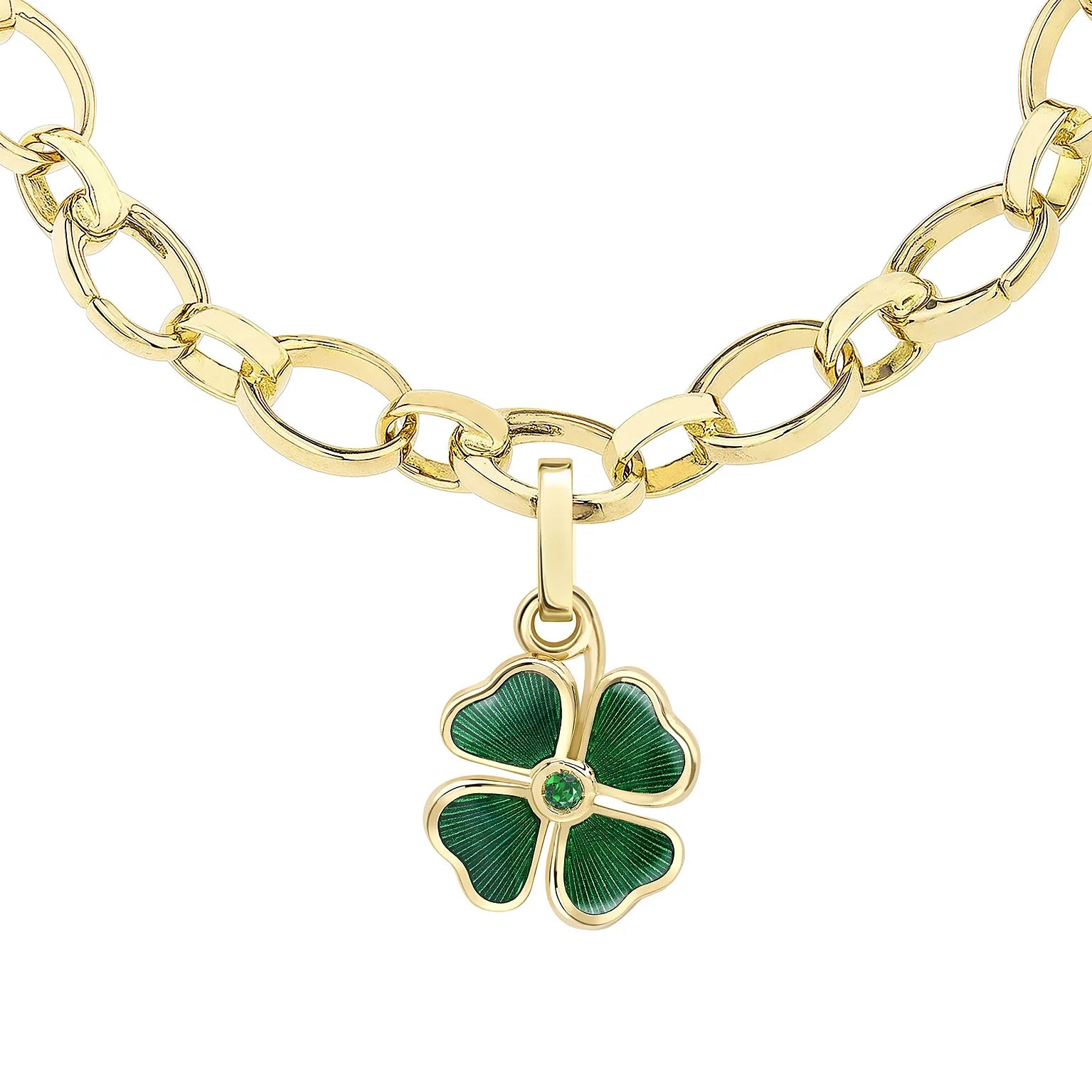 Guilloché Enamel Clover Charm
