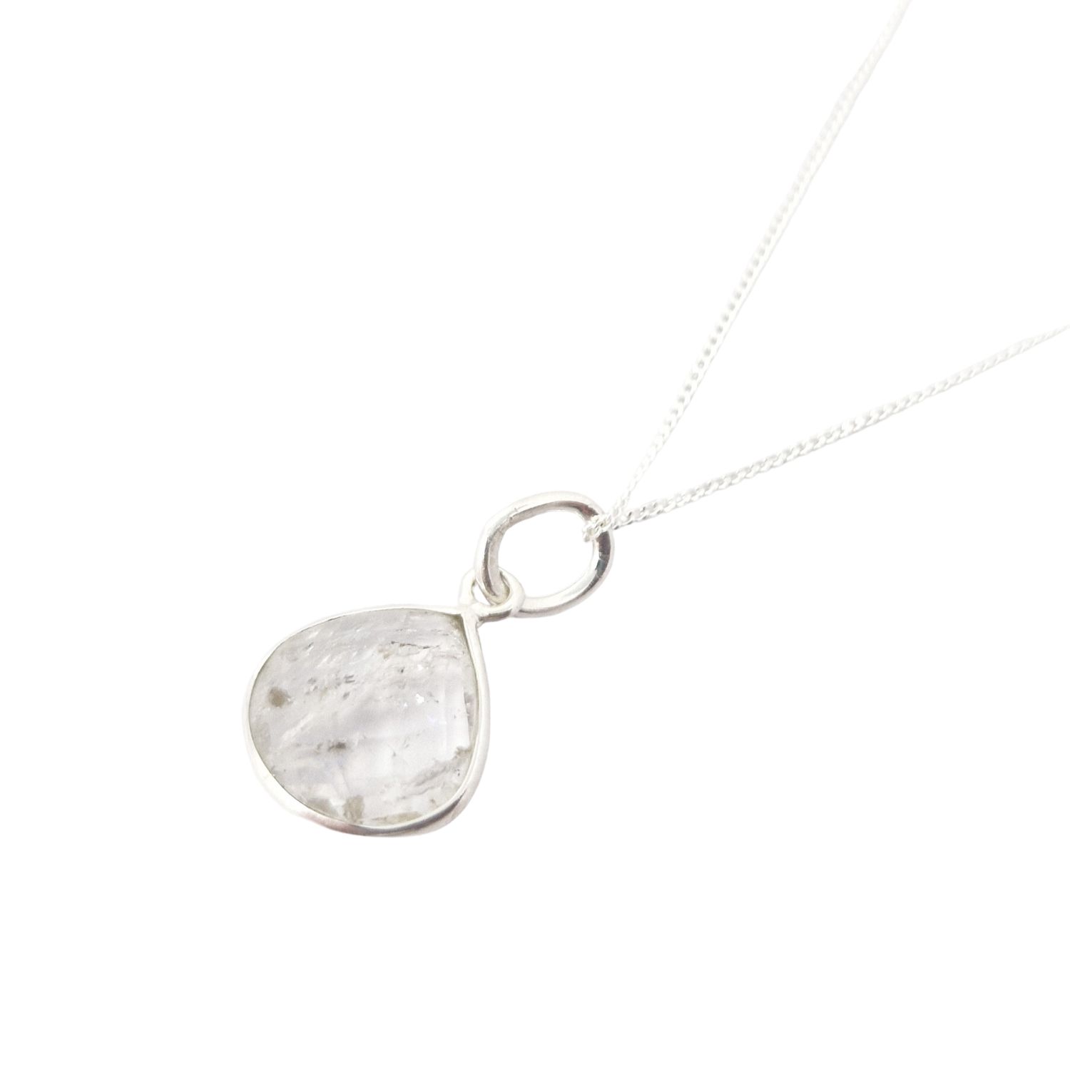 Herkimer Diamond April Birthstone Crystal Sterling Silver Necklace