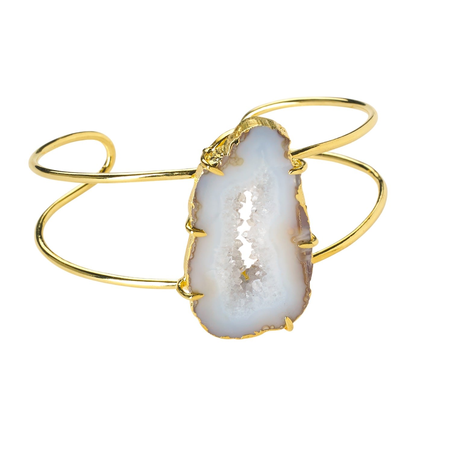 Natural White Gemstone Summer Love Cuff Bracelet