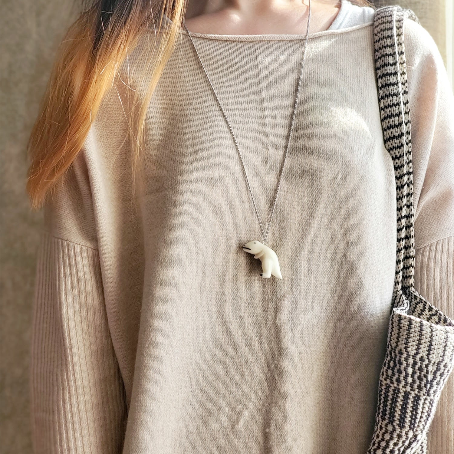 Dino Tagua Necklace - Trex