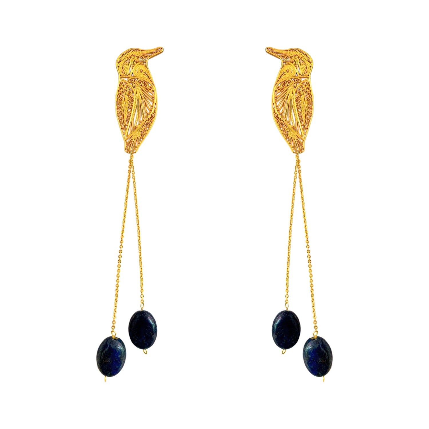 Tropicalia Golden Toh Bird With Lapis Lazuli