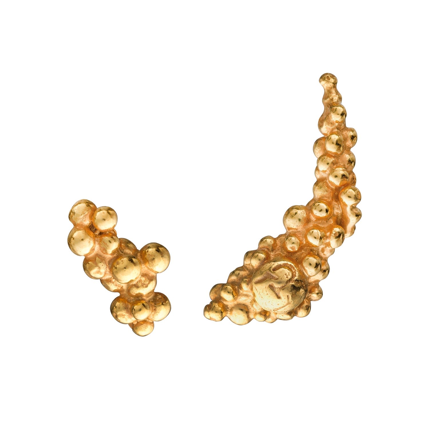 Céleste Deux Asymmetrical Stud Earrings Gold