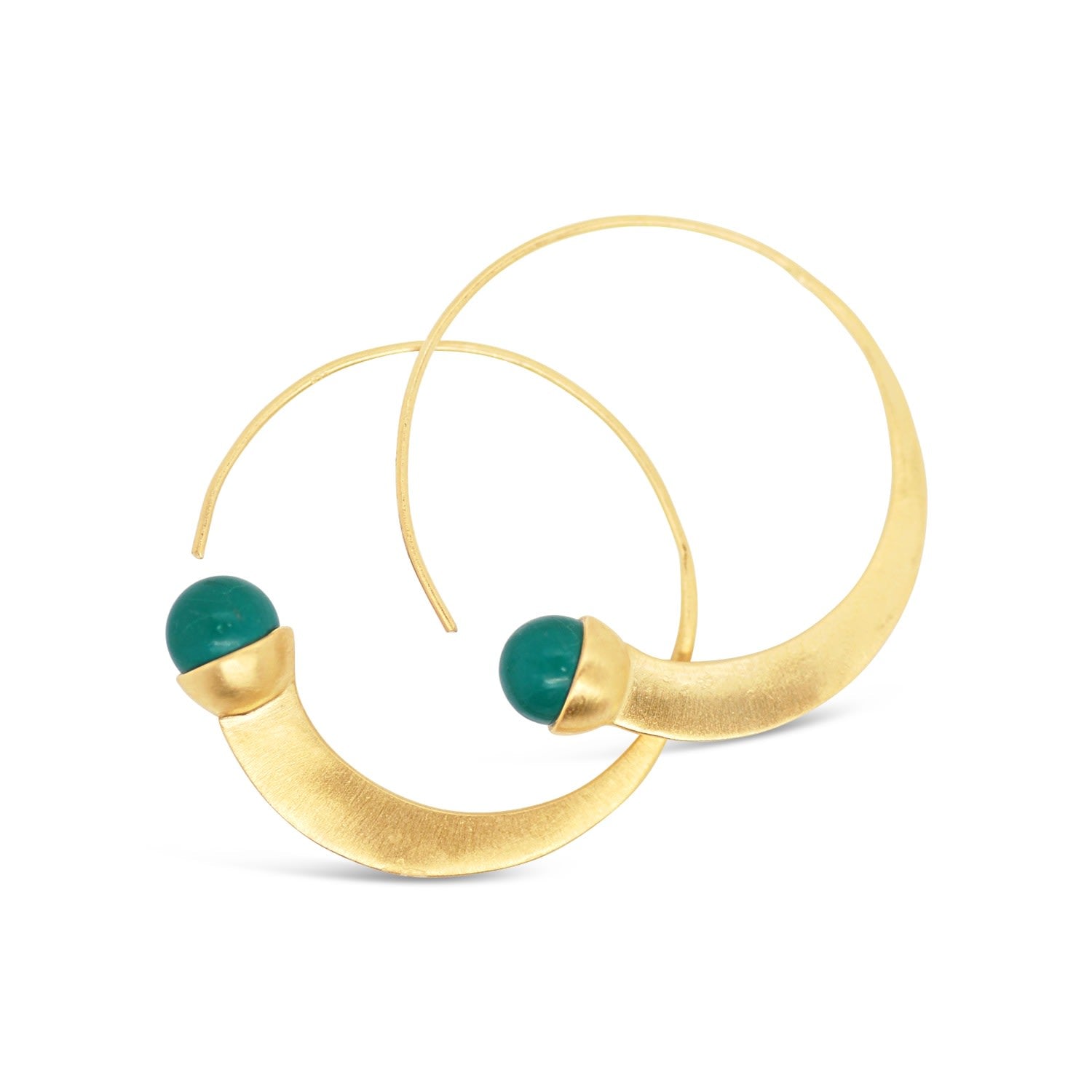 Textured Turquoise Hoops