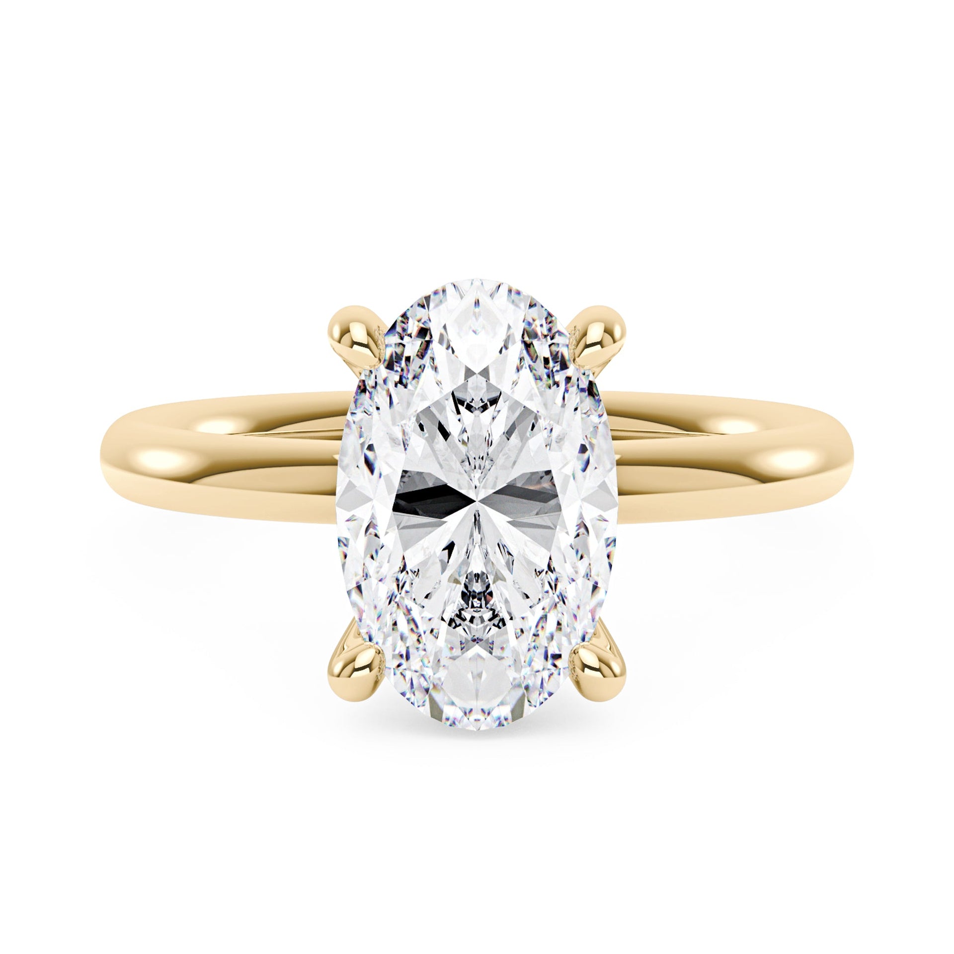 4 Carat Hidden Halo Crushed Oval Moissanite Engagement Ring