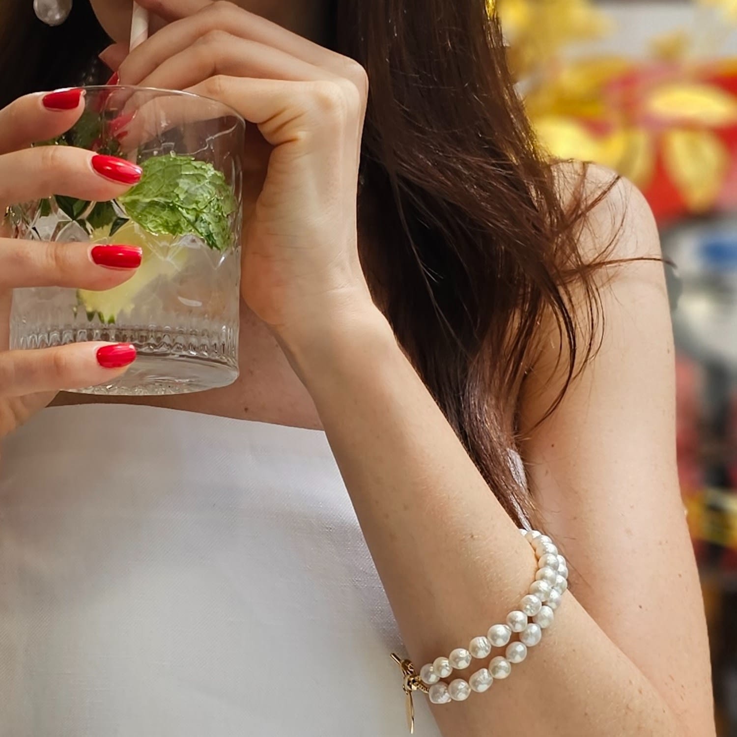 High Luster Freshwater Pearls Double Layers Bracelet