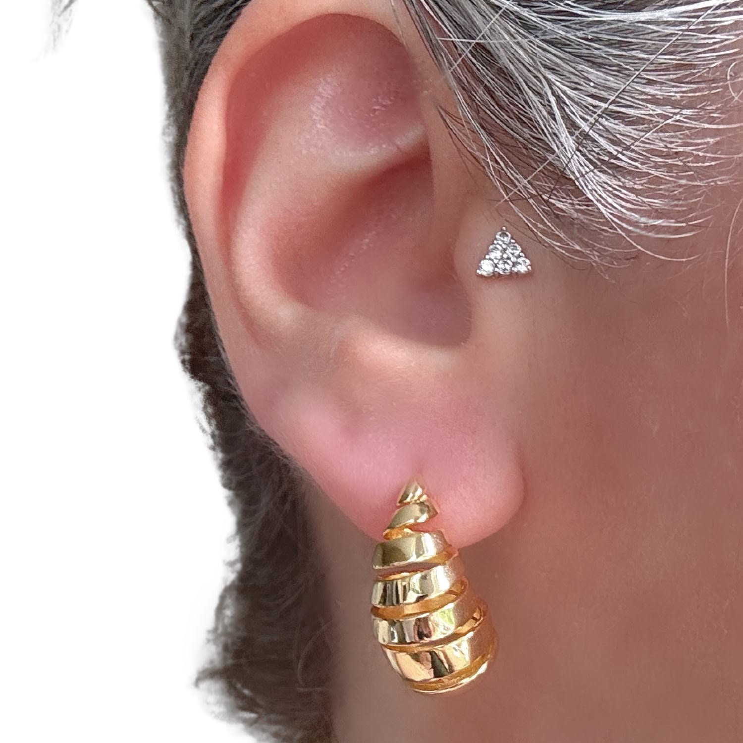 Hive Gold Plated Silver Earrings