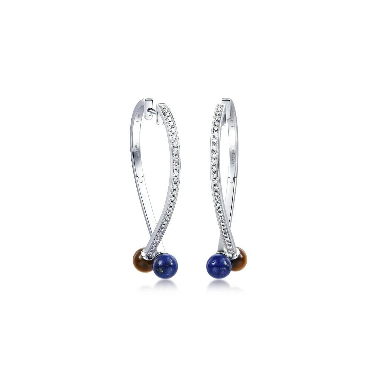 cosmos-18k-white-gold-lapis-lazuli-tigers-eye-hoop-earrings