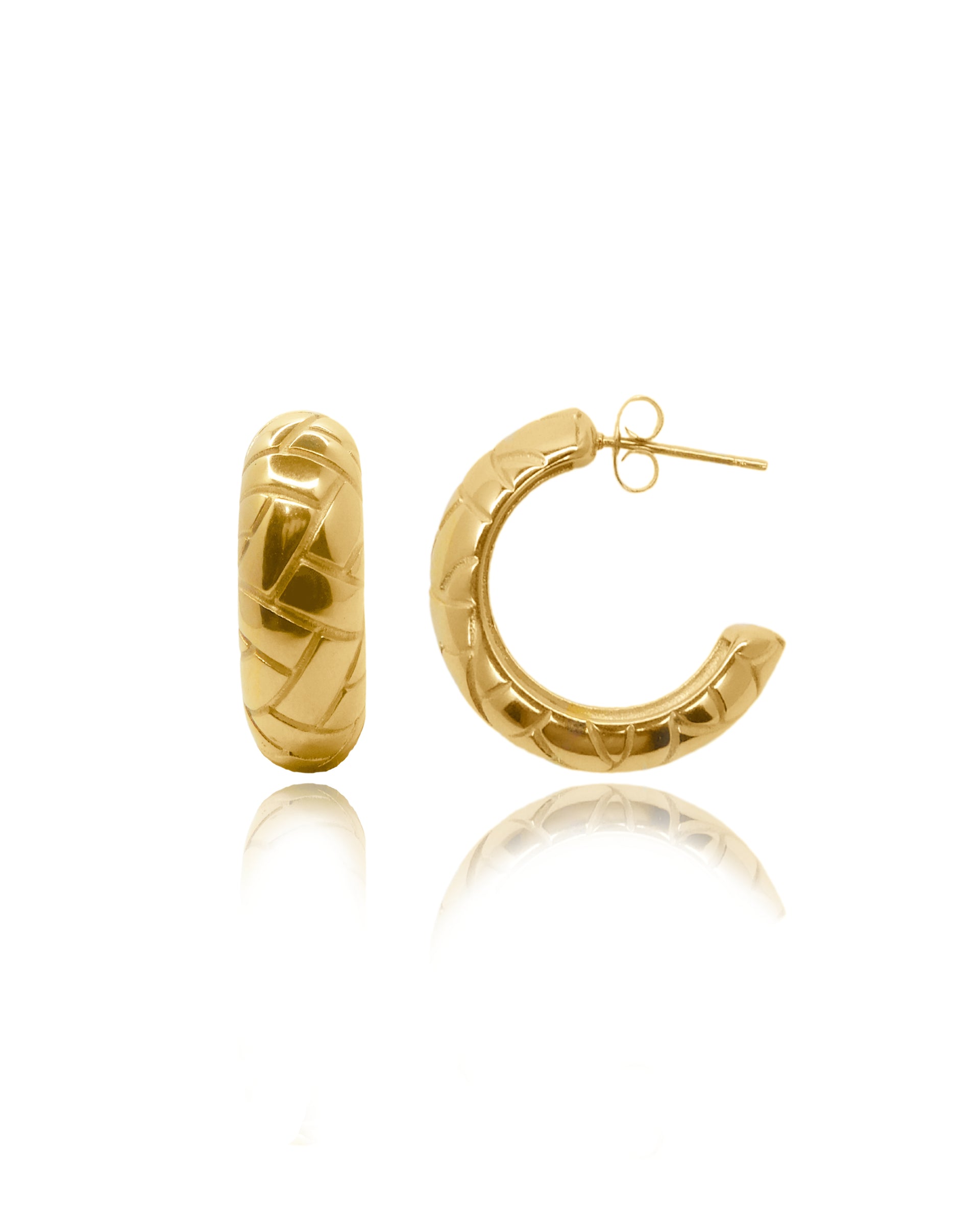 Gaia Irregular Line Dome Earrings