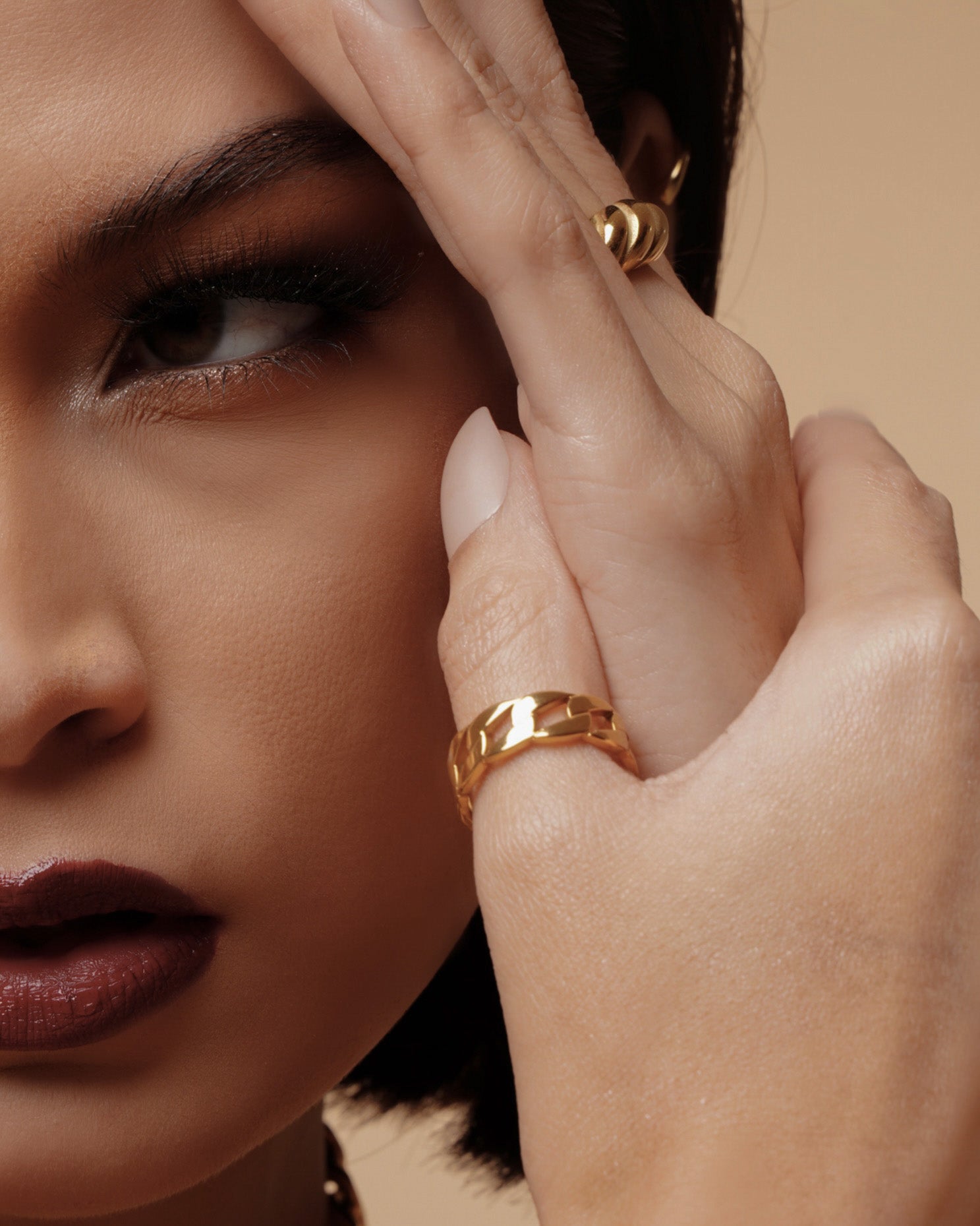 Kalani Cuban Chain Inspired Ring - Gold