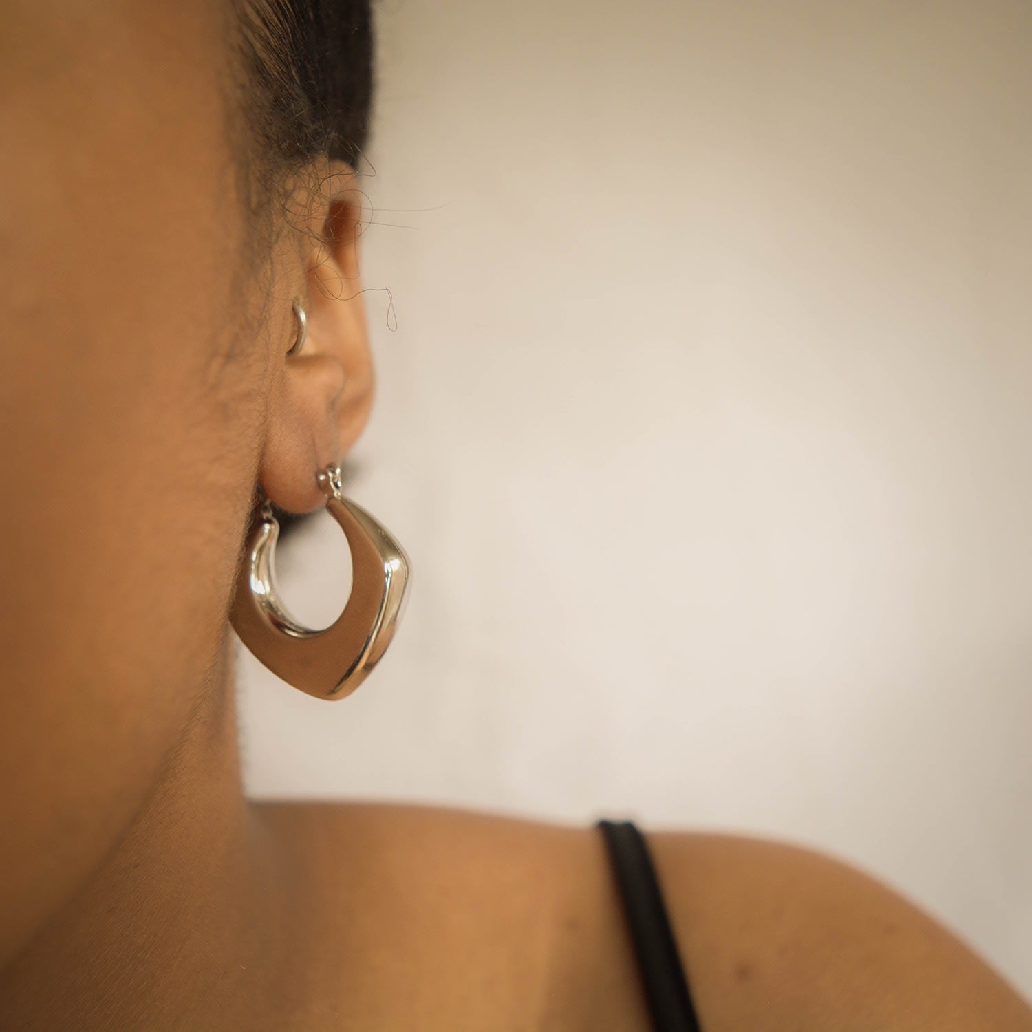 Silver Hexagon Earrings