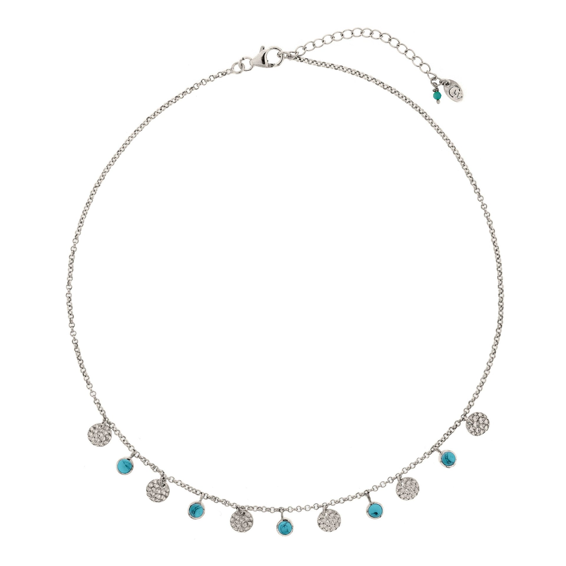 Lakshmi Silver Necklace - Turquoise