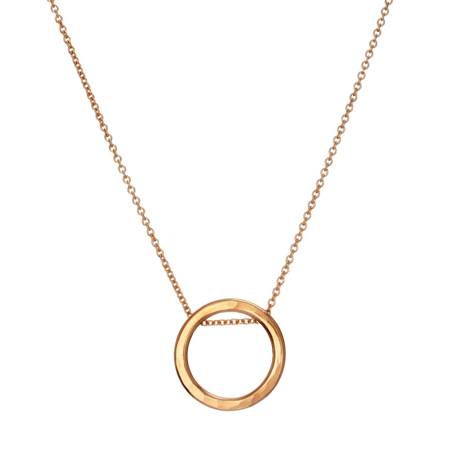 Yellow Gold Plated Medium Hoop Necklace