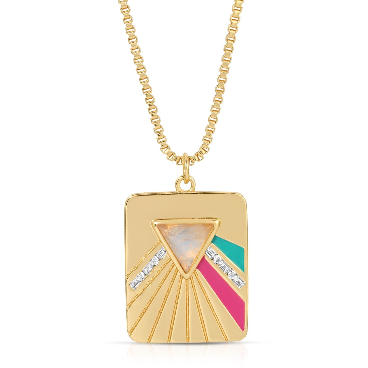 Bright Side Necklace - Teal & Fuchsia