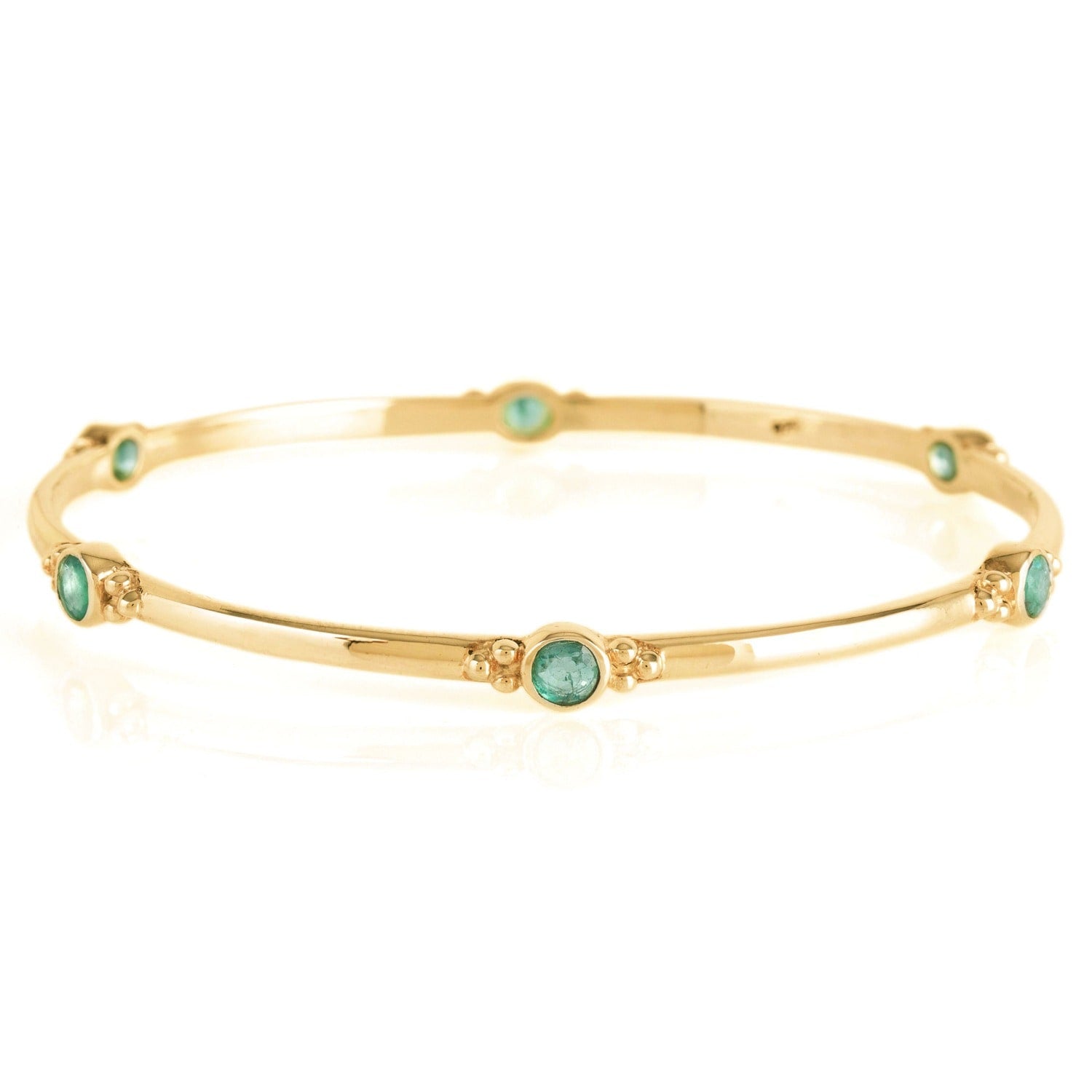 Holi Jewel Gold Vermeil Bangle - Emerald