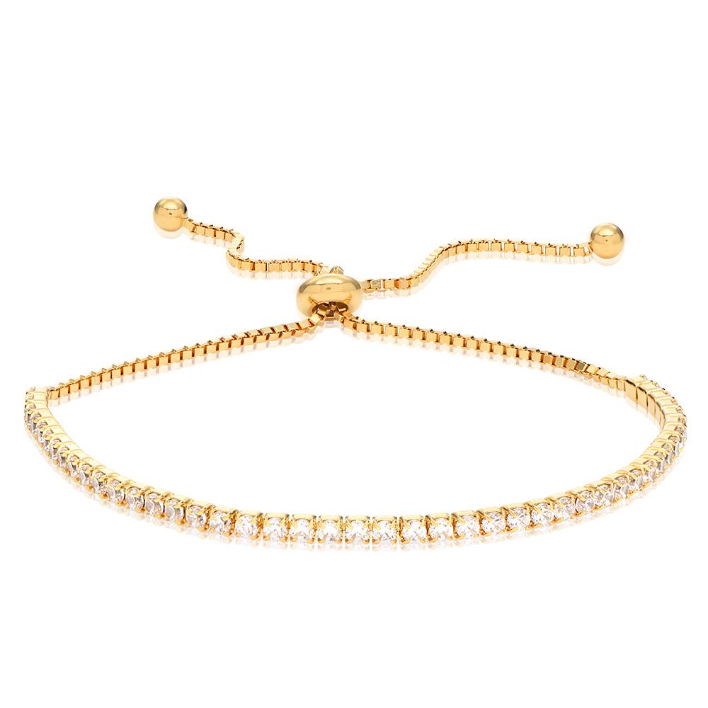 Holly Adjustable Tennis Bracelet with Cubic Zirconia in 18K Gold Plating