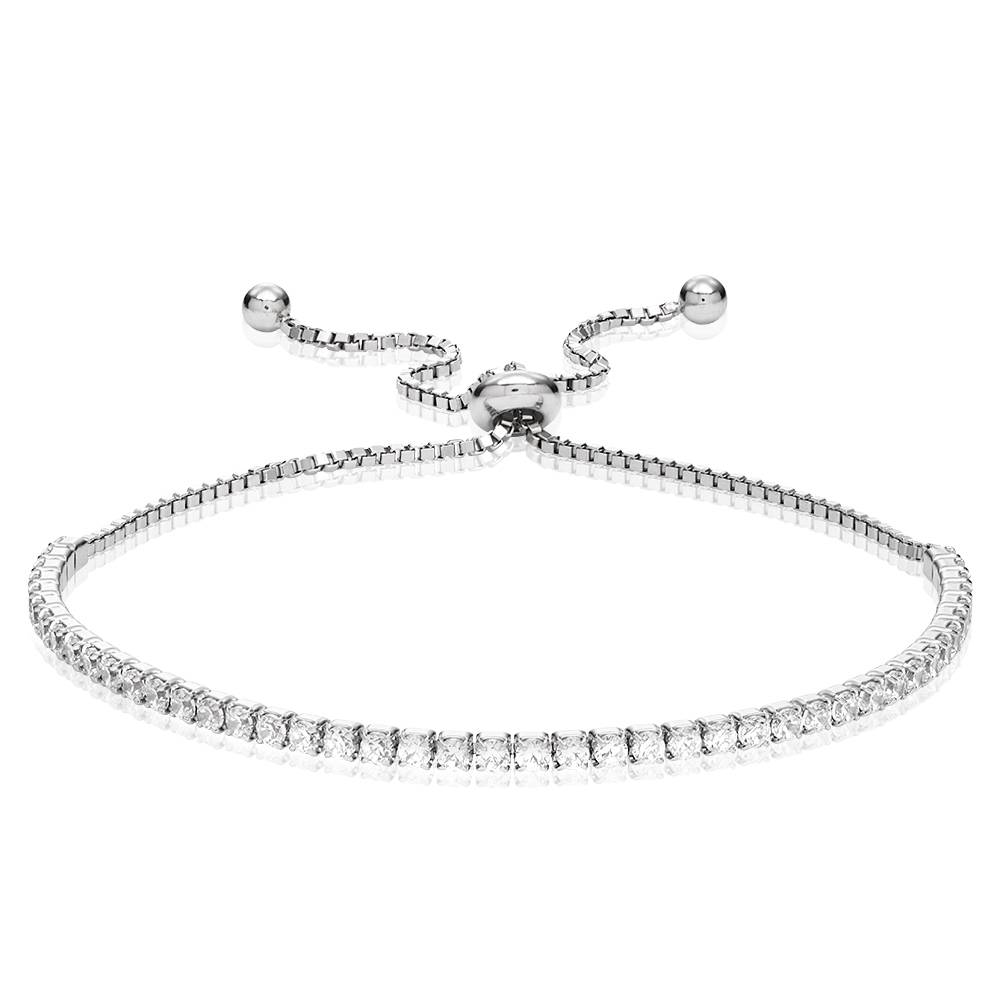 Holly Adjustable Tennis Bracelet with Cubic Zirconia in Silver