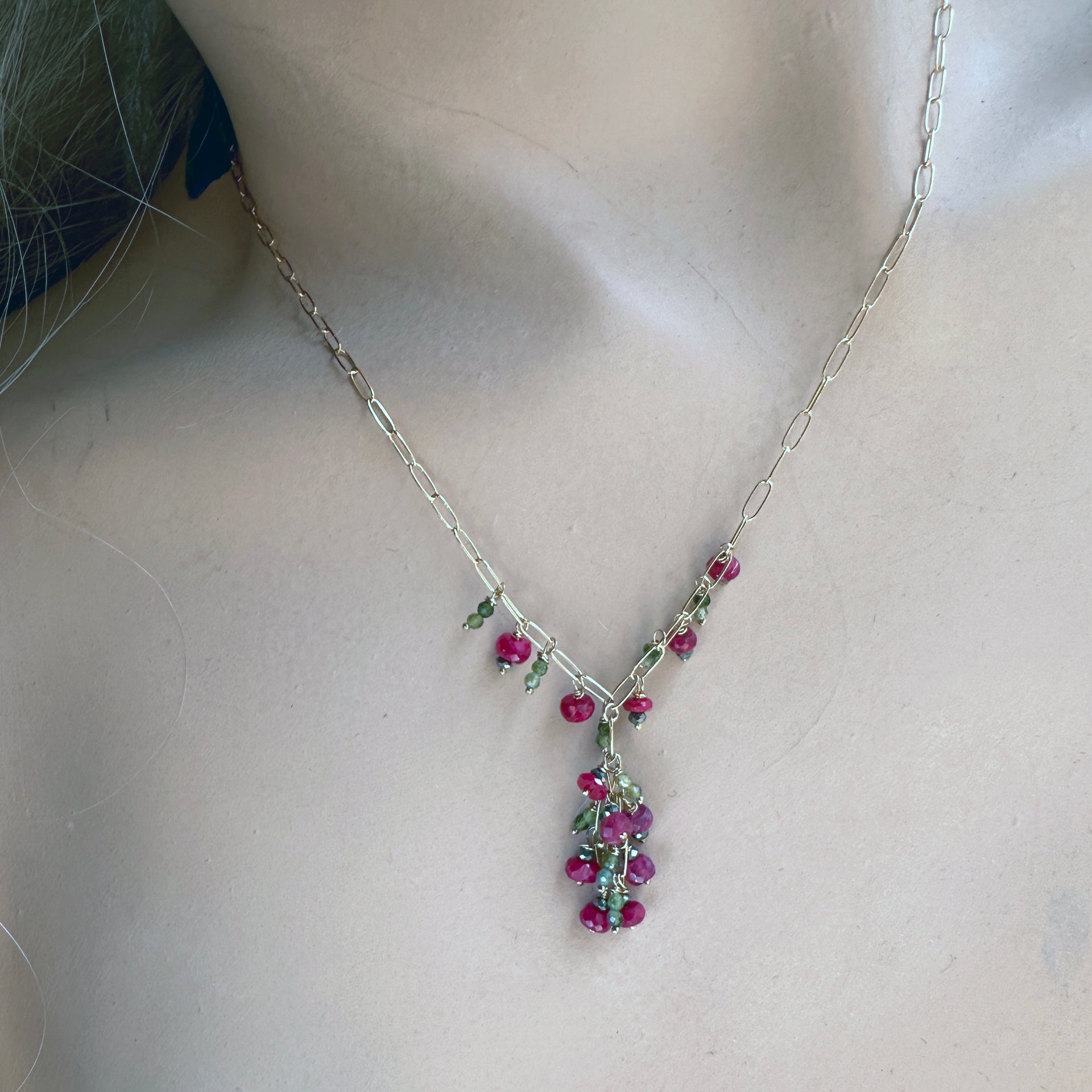 Holly Branch Ruby Necklace