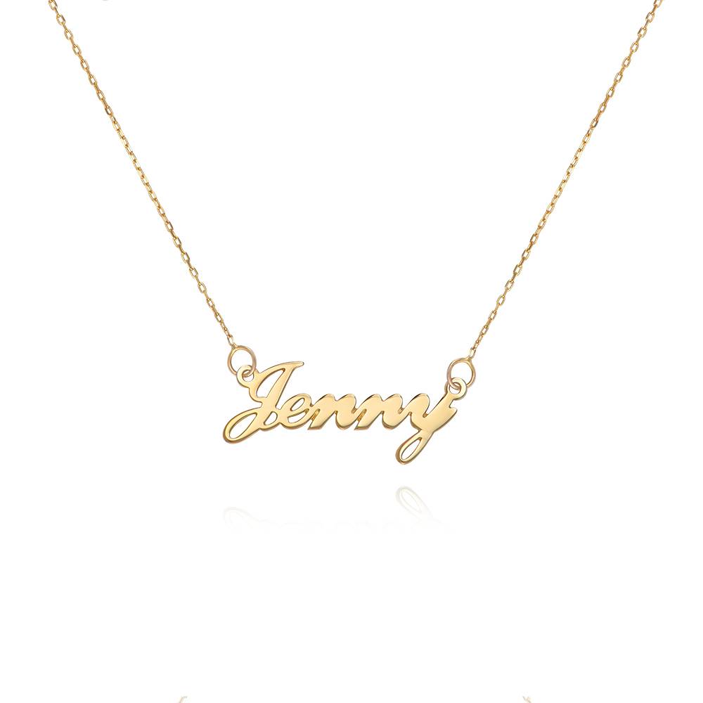 Hollywood Small Name Necklace in 14k Gold - Personalized Jewelry Gifts - Name Necklace Gold - Custom Name Necklace - Nameplate Necklace