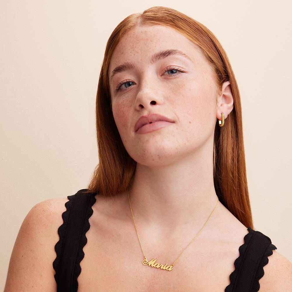 Hollywood Small Name Necklace in 14k Gold - Personalized Jewelry Gifts - Name Necklace Gold - Custom Name Necklace - Nameplate Necklace