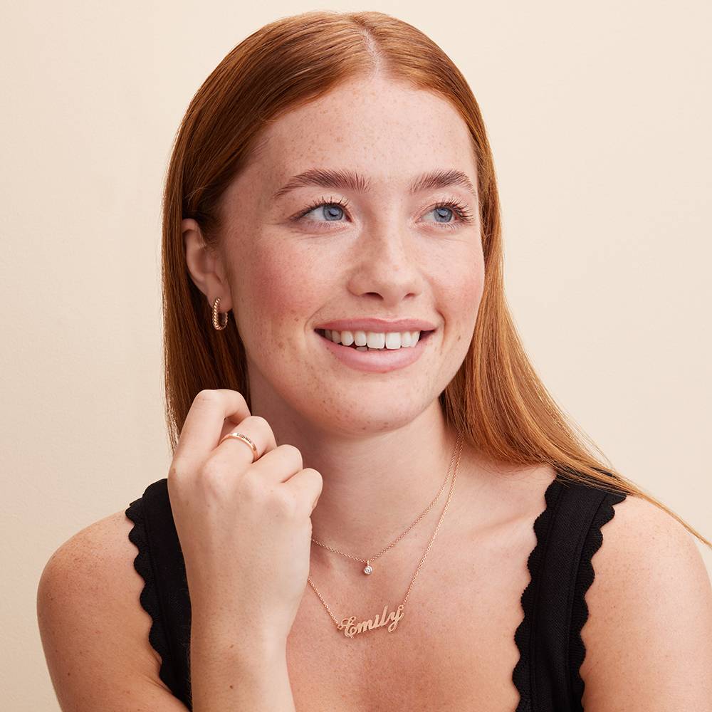Classic Name Necklace in 18k Rose Gold Plating Sterling Silver - Birthday Gifts for Her - Custom Necklace for Her - My Name Necklace