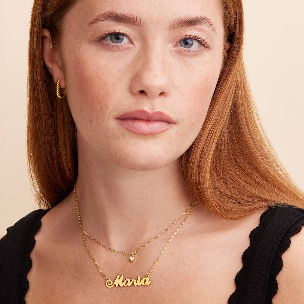 Hollywood Small Name Necklace in 18K Gold Plating