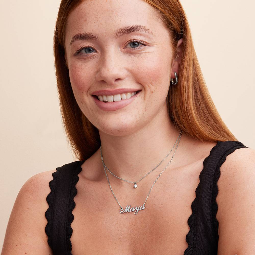Hollywood Small Name Necklace in Silver