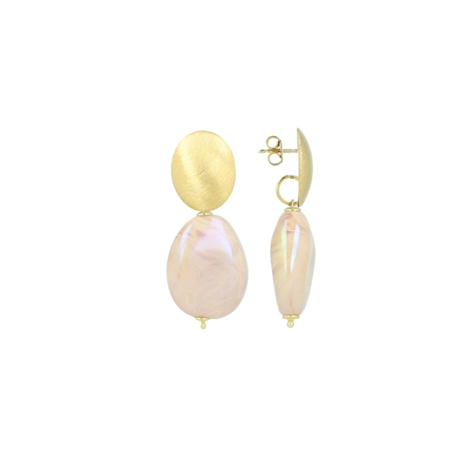 Holo Ivory Earrings Amber Squeezed Drop