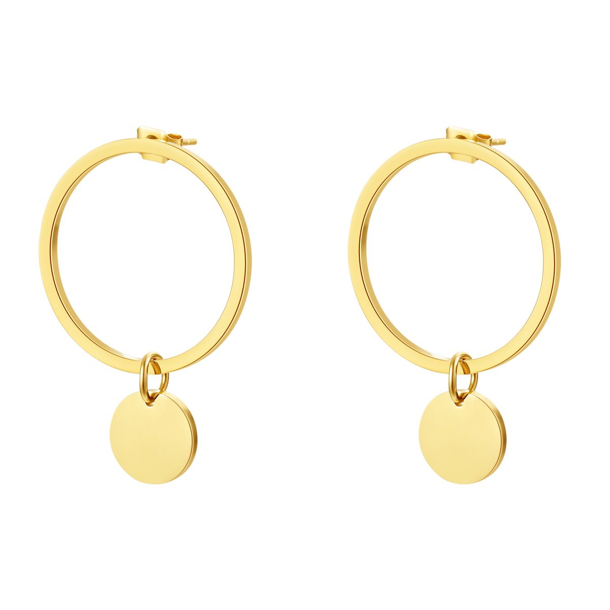 Hoop Circle Earrings Gold