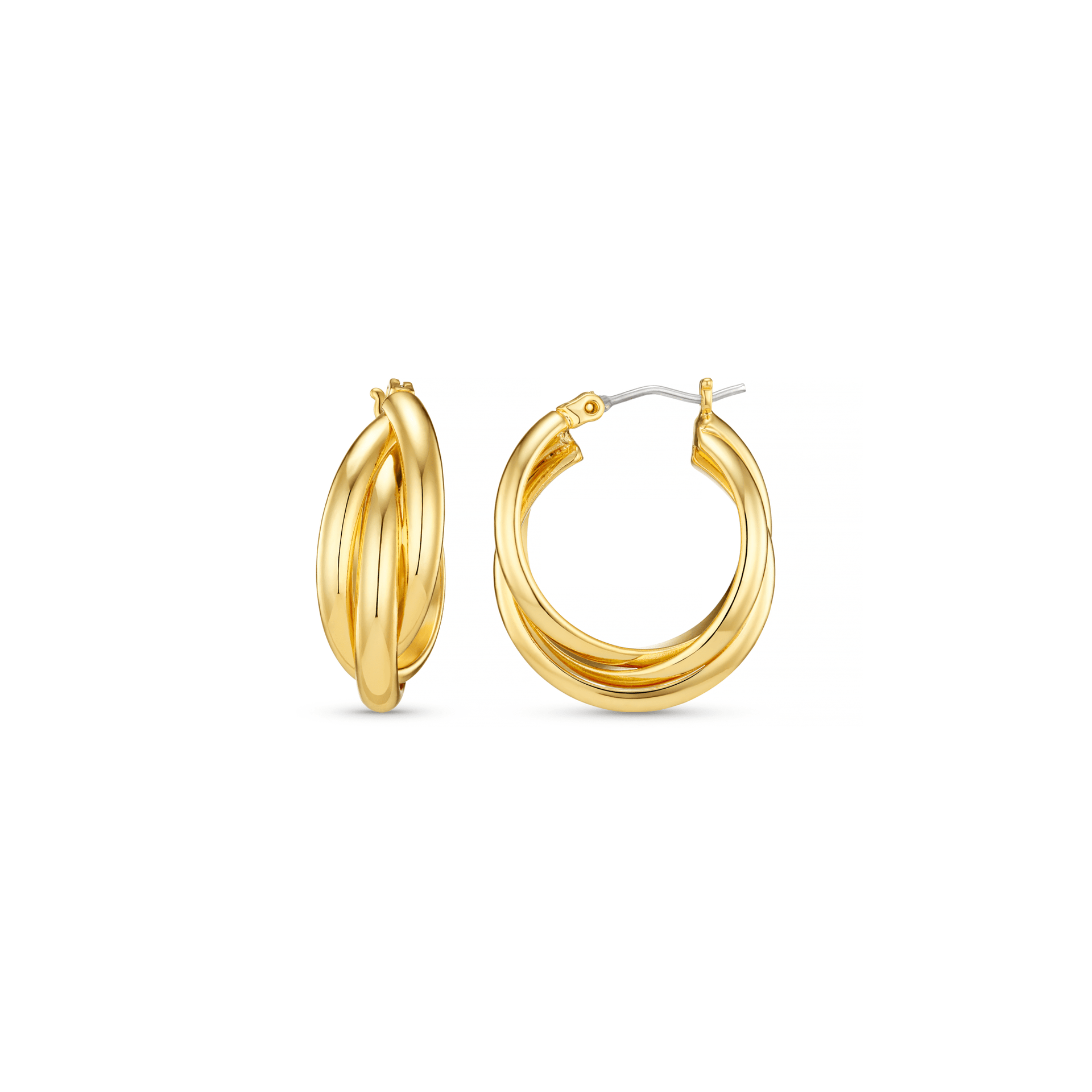 Interlocking Hoop Earrings - Gold