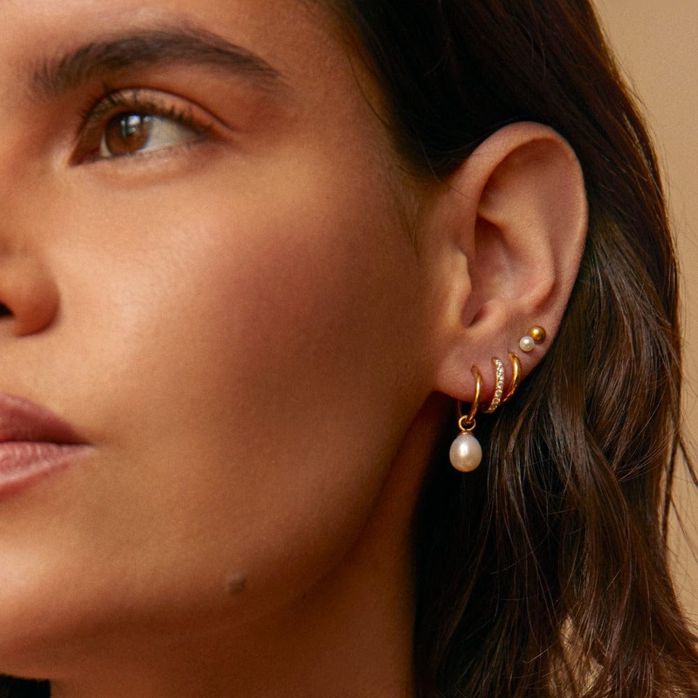 LUXE Pearl Drop Hoop Earrings