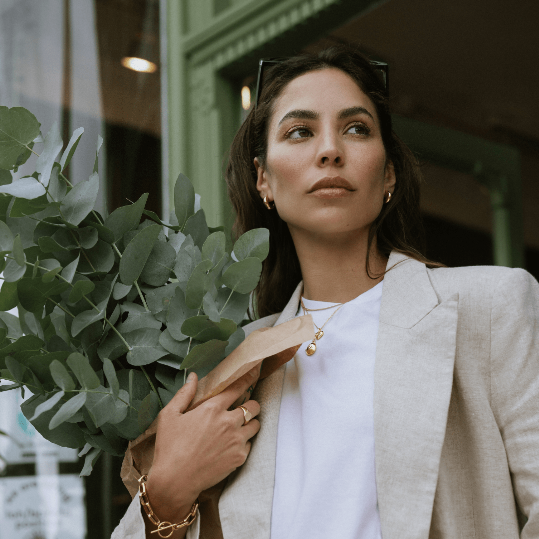 LUXE Tapered Dome Hoop Earrings - Gold