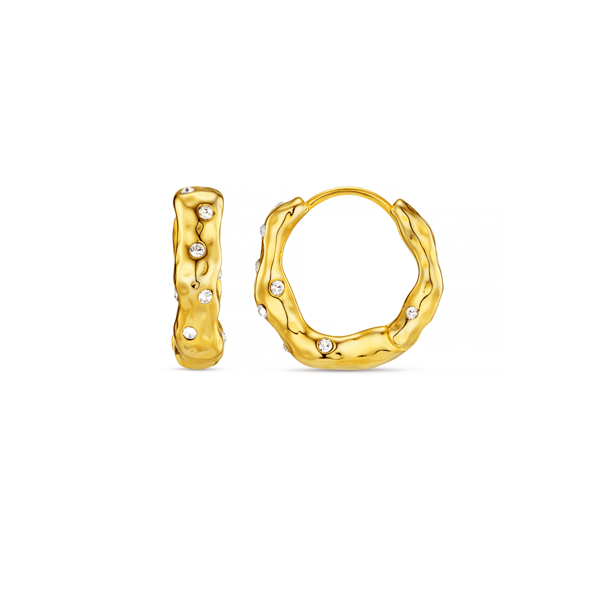 Molten Mid-Sized Hoop Earrings Made With Swarovski® Crystals