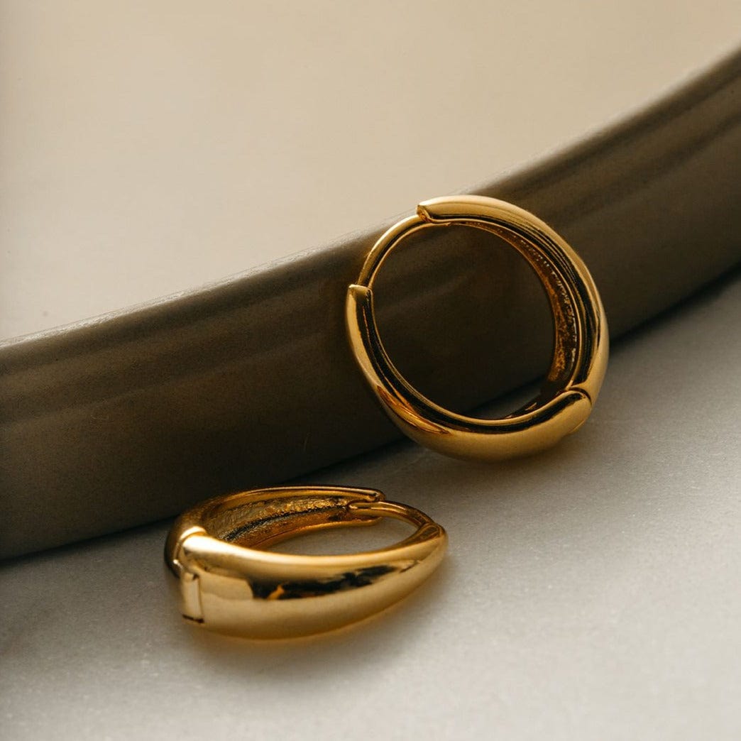 Tapered Hoop Earrings - Gold