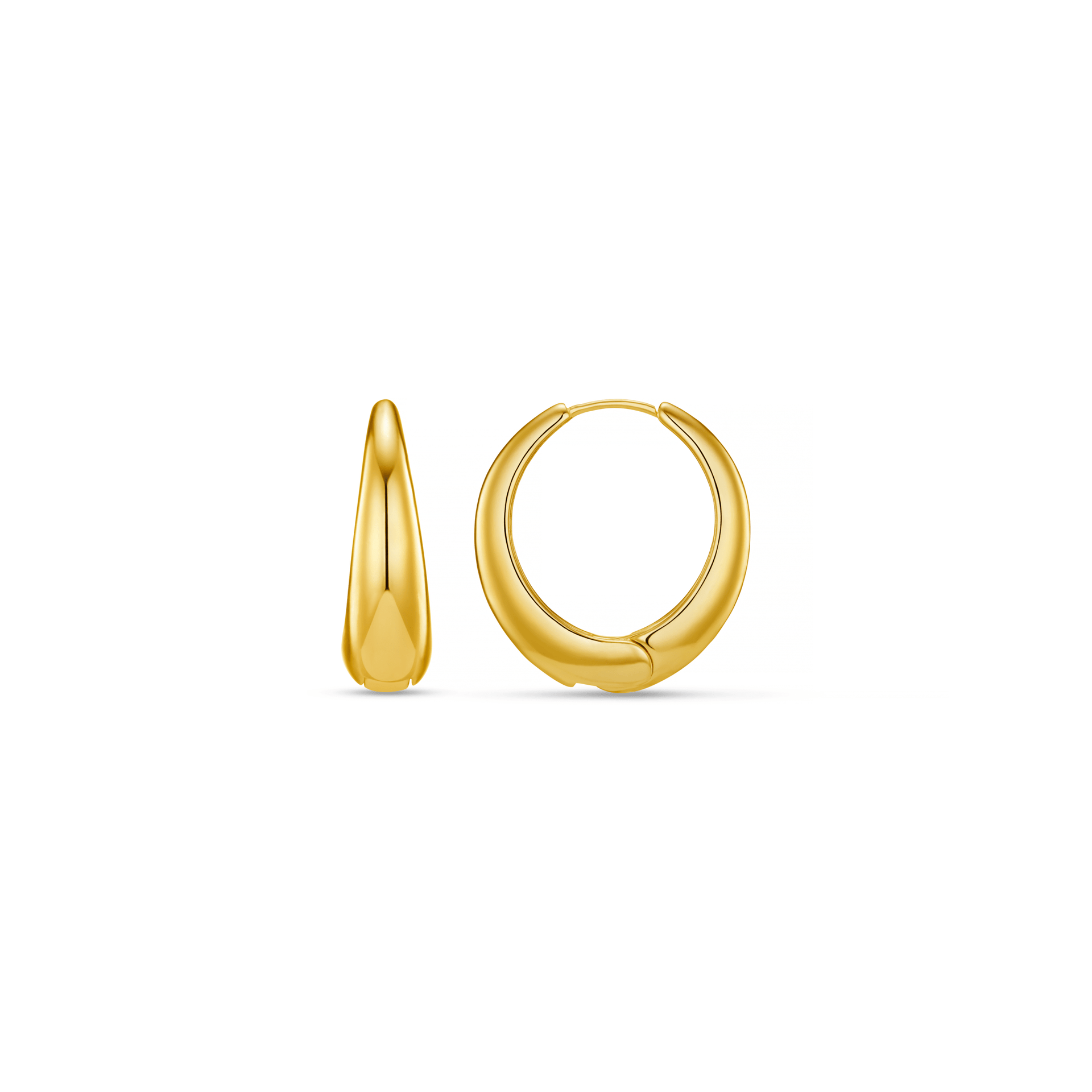 Tapered Hoop Earrings - Gold