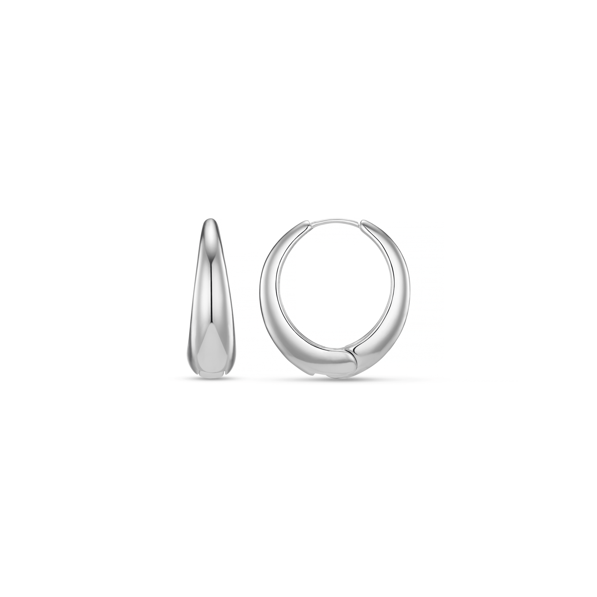 Tapered Hoop Earrings - Silver