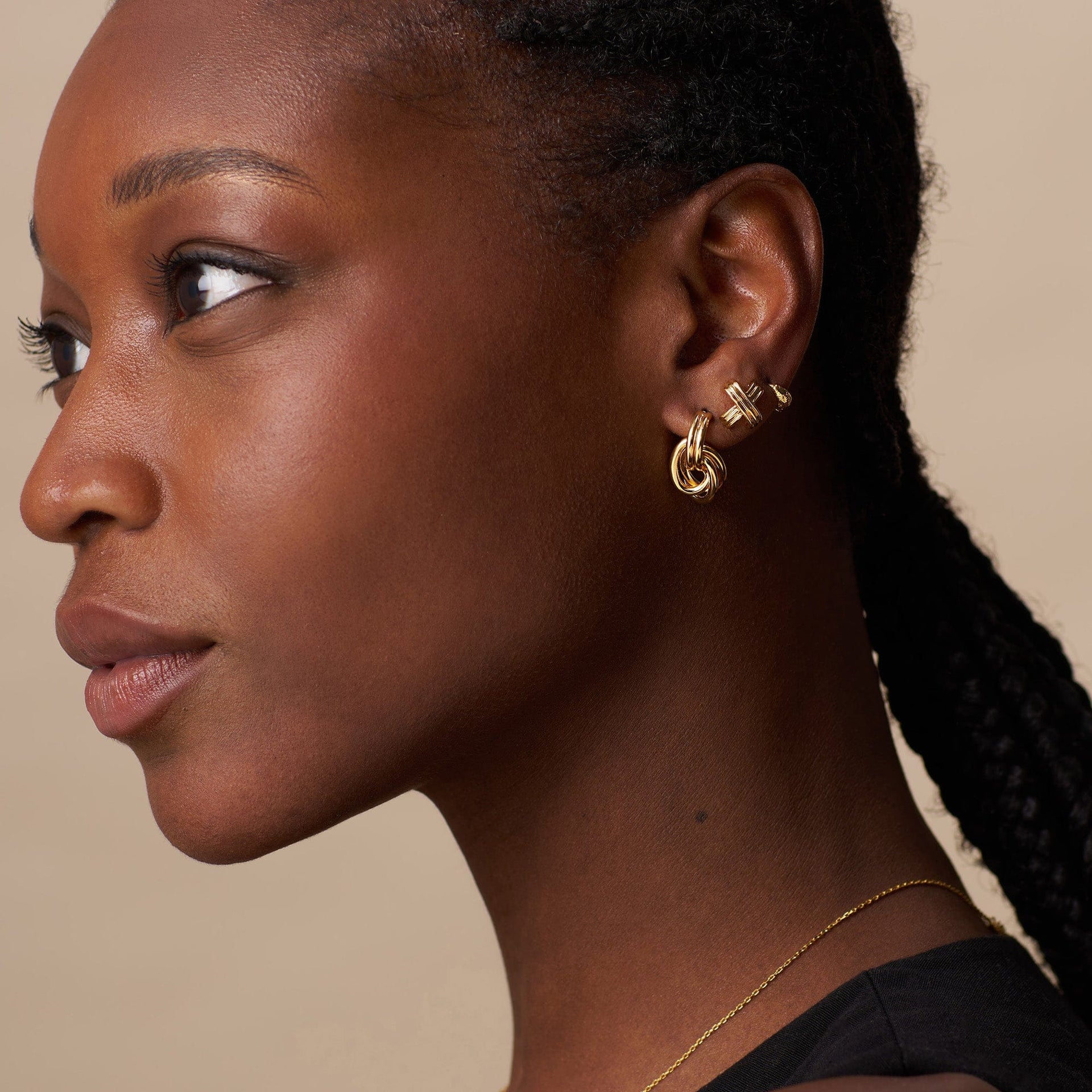 Textured Tiny Tapered Hoop Earrings