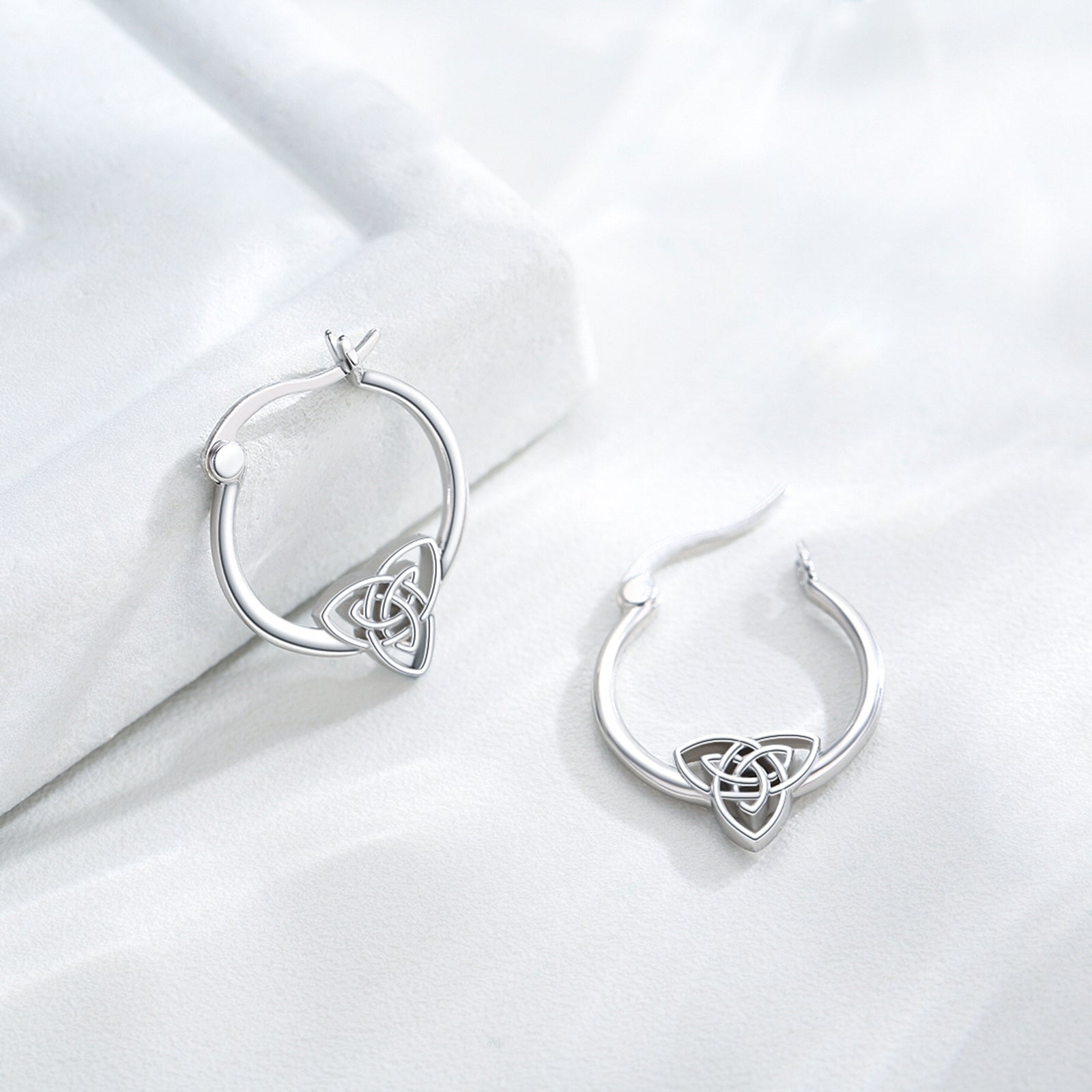 Sterling Silver Celtic Knot Hoop Earrings